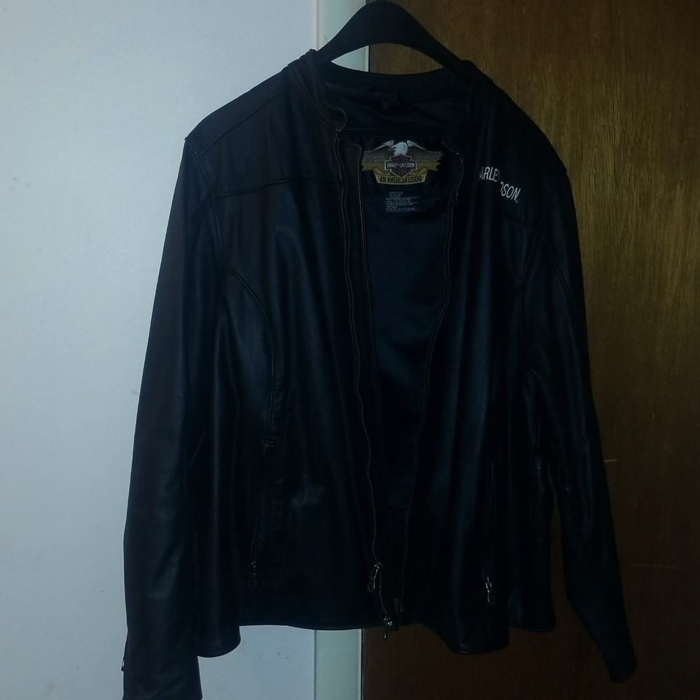 Leather motorcycle jacket
